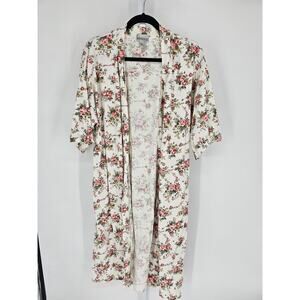 Lydia Jane Ltd. Women's Long Sleeve Open Front Tie Front Lightweight Robe Size L
